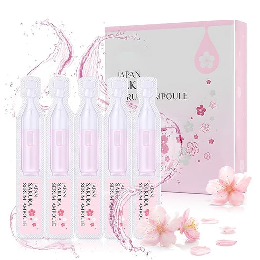 Sakura stem cell serum for face - with Hyaluronic Acid, Niacinamide & vitamin c Facial Serum for Restore smooth skin & Anti Aging & Cell renewal & Enhance skin elasticity, ultra hydrating serum 20 pcs