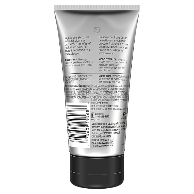 Olay Total Effects Revitalizing Foaming Facial Cleanser, 5.0 fl oz (pack of 3)