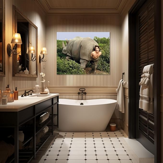 TYPTEK Funny Bathroom Canvas Wall Art, Toilet Paper Humor Poster, 8x10 Inch | Hilarious bathroom comedy decor and modern toilet artwork, gag gift for home, guest bath or office, Humor Style-08