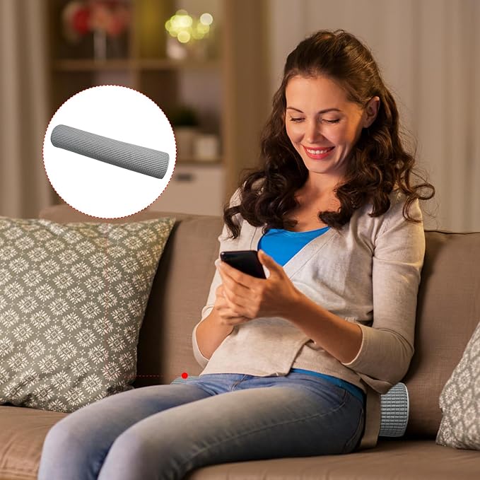 2Pcs Neck Roll Pillow for Sleeping - Cylinder Cervical Foam Core With Plush Washable Cover - Multi-Functional Round Bolster for Home, Office, Travel, Yoga Support
