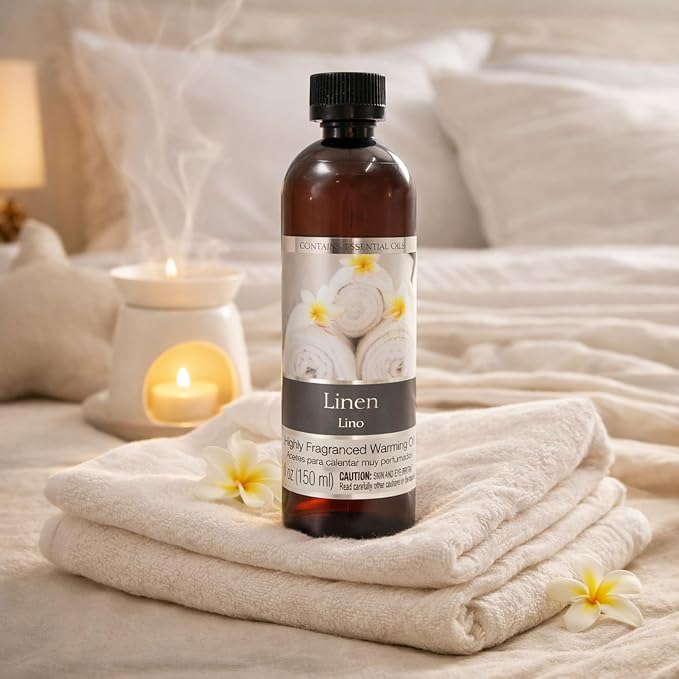 Hosley Set of 2 Linen Fragrance Warming Oils 5 Ounce Ideal Gift for Weddings Spa Reiki Meditation Bathroom Settings P1
