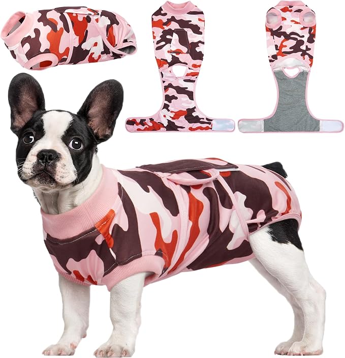 Kuoser Recovery Suit for Dogs Cats, Soft Dog Surgery Suit Female Male Spay | Professional Dog Onesie for Surgery, Substitute E-Collar & Cone, Prevent Licking Dog surgical suit Pet Neuter Suit