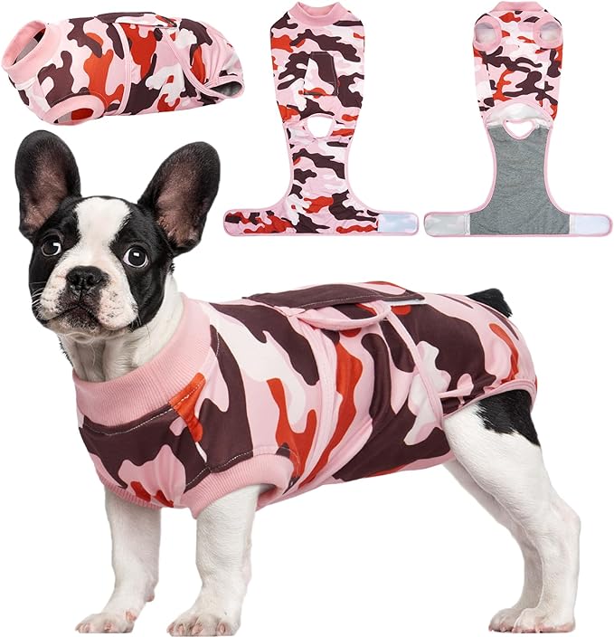 Kuoser Recovery Suit for Dogs Cats, Soft Dog Surgery Suit Female Male Spay | Professional Dog Onesie for Surgery, Substitute E-Collar & Cone, Prevent Licking Dog surgical suit Pet Neuter Suit