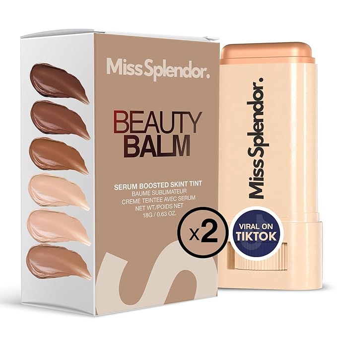 Beauty Balm Skin Tint 2 Pack– (Shade 5) Serum-Boosted Skin Tint Stick for Women, Hybrid Foundation & Skincare, Splendor Skin Tint, Sheer-to-Light Buildable Coverage