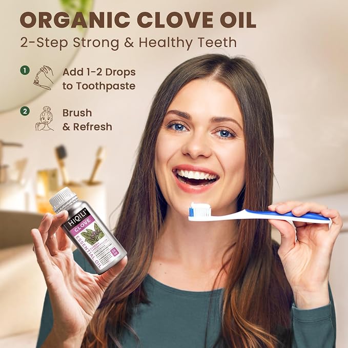 HIQILI Clove Essential Oil Large Capacity for Skin Care and Aromatherapy | Suitable for Home Use, Hotel, Beauty Salon, SPA, Oral Care, DIY Studio – 500ml / 16 fl oz
