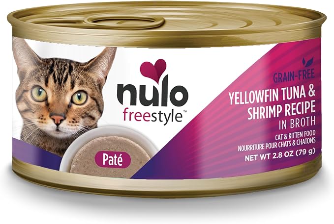Nulo Freestyle Wet Cat Food, Pate, Yellowfin Tuna & Shrimp, 2.8 oz x 12