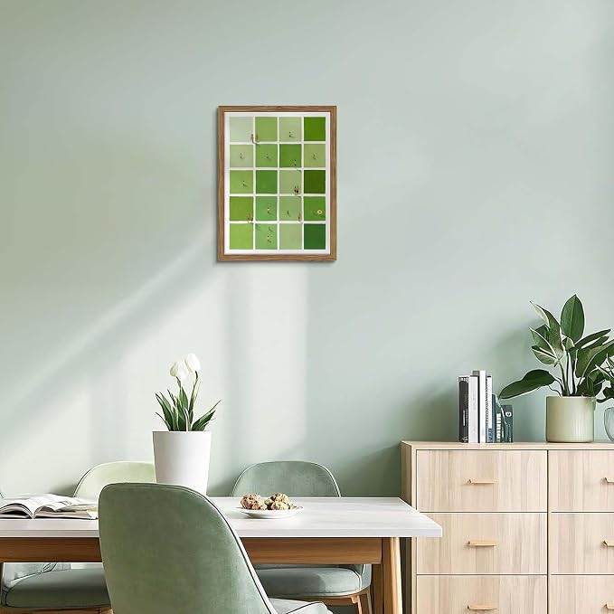 Framed Modern Green Wall Art, Minimalist Summer Swimming Pool Canvas Wall Decor Painting, Mid Century Stripe Artwork Poster Print Pictures for Living Room Bedroom Bathroom Decor 16x24 Inch