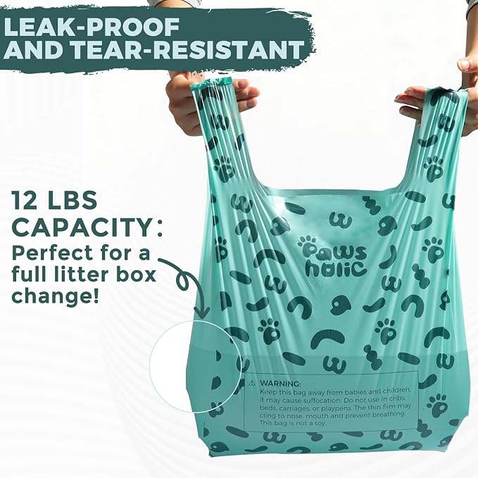 Dog Poop Bags with Handle,fit for Swivel Bin Pooper Scooper,Cornstarch Based Heavy Duty and Leak-Proof Waste Bags for Dog & Cat Litter(100 Count Extra Large 2.6 Gallon,Unscented)