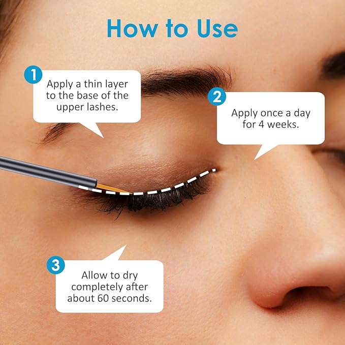 Eyelash Growth Serum with Myristoyl Pentapeptide-4, Advanced Lash Enhancing Serum for Thicker, Longer, Fuller Lashes - 4ml Lash Serum for Natural Eyelash Growth