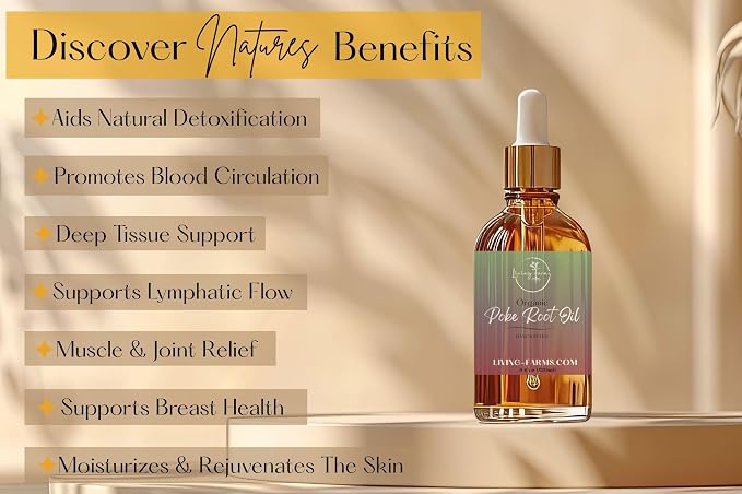 Organic Poke Root Castor Oil | Vegan Lymphatic Support | Cysts, Boils, Fibroids, Swollen Lymph Nodes, Breast & Joint | Natural Deep Tissue Massage | Made in The USA (4oz, Unscented)