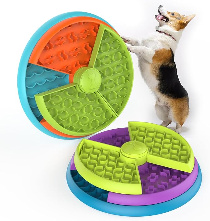 Atdoall Slow Feeder Dog Bowl, 3-Level Interactive Dog Puzzle Feeder