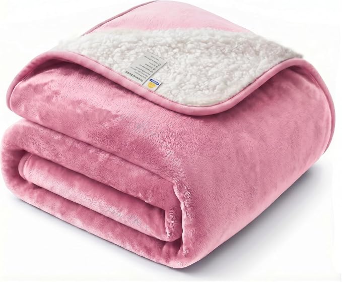 Sunheir Waterproof Dog Blankets for Small Dogs - Puppy Blanket Washable for Couch Protection, Soft Sherpa Fleece Cat Throw Blanket to Prevent Urine Leaks & Protects Furniture, 25"X 35", Pink