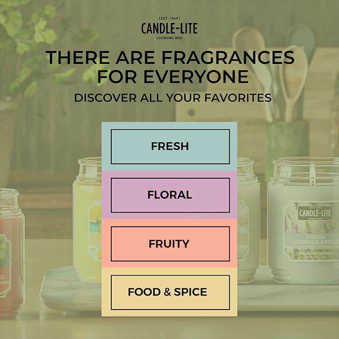Candle-lite Essential Elements Scented Candles, Palo Santo & Oud Wood, 14.75 oz Jar, Proudly Poured in the USA, Aromatherapy, 3-Wick with 45 Hours of BurnTime, Perfect for Creating a Relaxing Ambiance