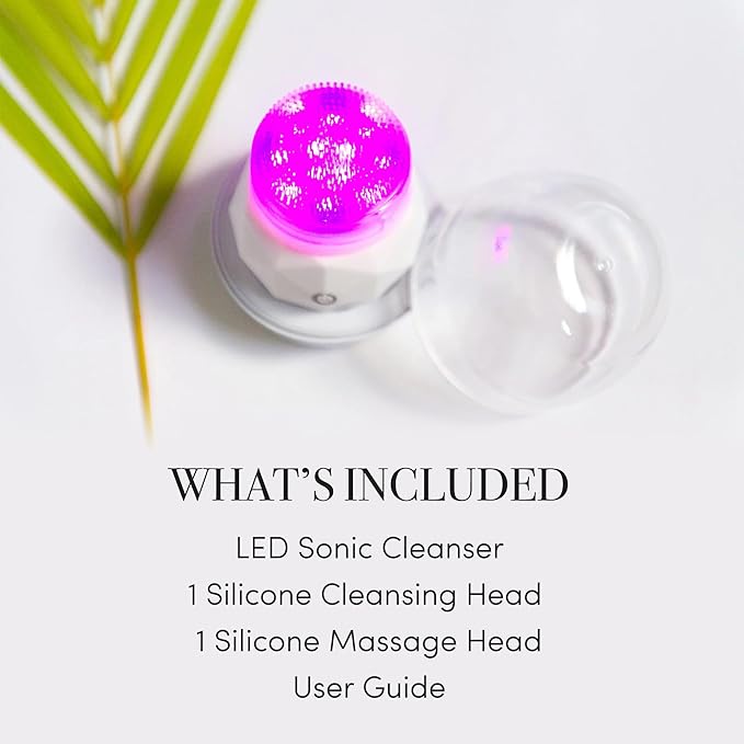 reVive Light Therapy Soniqué Mini Acne Cleanser, Battery-Operated Sonic Face Cleanser Brush with Blue & Red Light Therapy, Medical-Grade Acne Device for Face & Body, Water-Resistant, FSA HSA Eligible