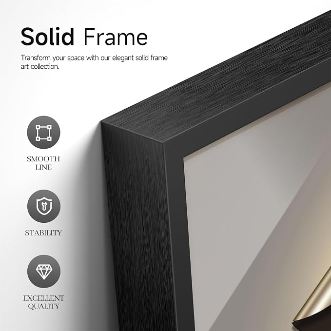 Extra Large Framed Modern Abstract Wall Art for Living Room, 3 Piece Black Grey Prints Wall Paintings Artwork for Walls, Silver Gray Luxury Wall Pictures for Hallway Entryway Foyer Stair Office Wall Decor 30x80 Inch