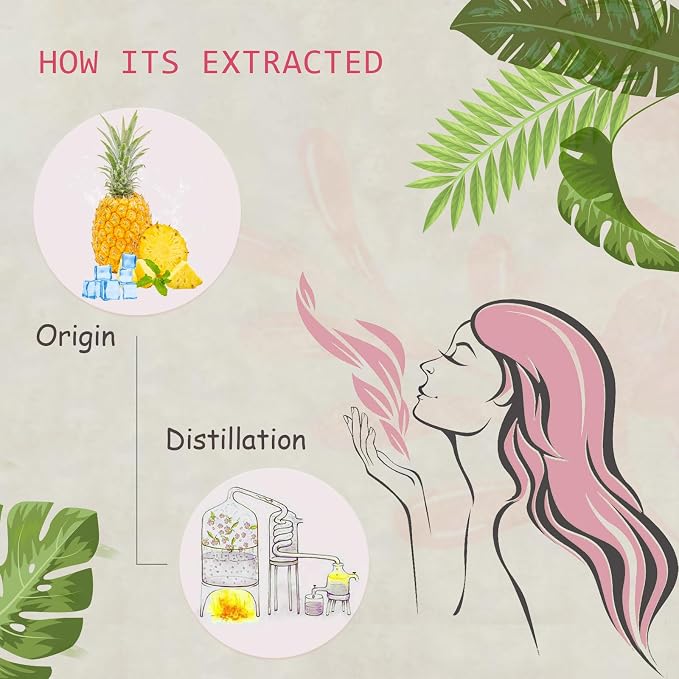 Peach & Pineapple Essential Oils - 100% Pure Organic Natural Plant Oils for Diffuser, Aroma, Spa, Massage, Yoga, Perfume, 2x10ML