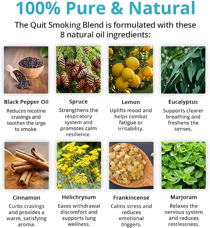 Wild Essentials Quit Smoking 100% Pure Essential Oil Synergy Blend 2 Pack - 10ml, Premium Grade, Use tor Help Quench Cravings the Natural Way! Made and Bottled in the USA