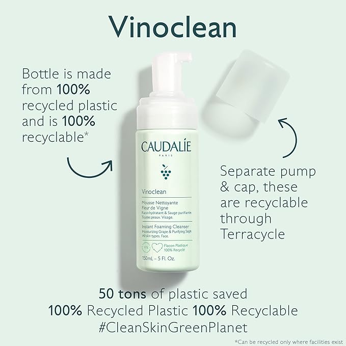 Caudalie Vinoclean Gentle Instant Foaming Facial Cleanser for All Skin Types - 150 mL