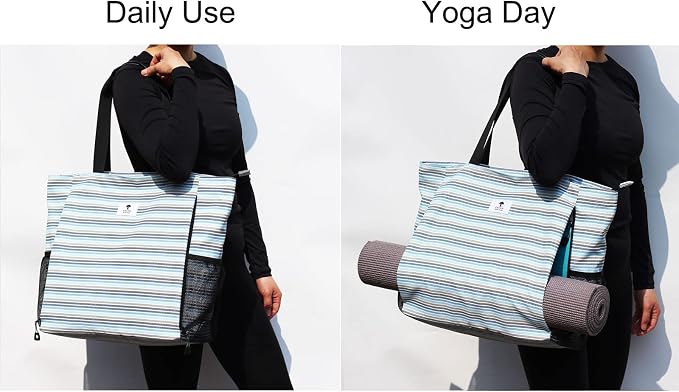 ESVAN Yoga Mat Bag Yoga Tote Carrier Shoulder Bag Carryall Tote for Office,Yoga,Pilates,Travel,Beach and Gym