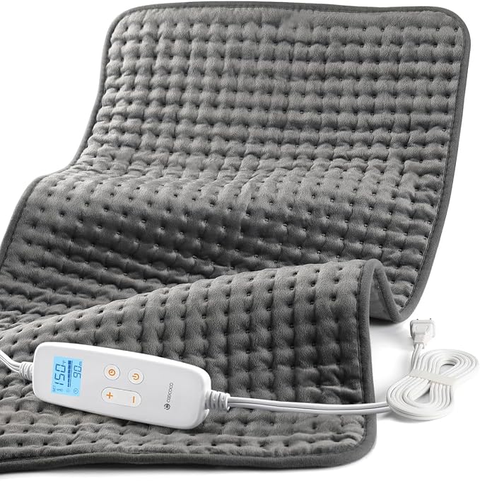 CooCoCo 17x33 Large Heating Pad for Back, HSA Approved Items for Mom Dad, Electric Heated Pad for Neck Shoulders Period Cramps, FSA Eligible Heat Pad, Auto Off, 10ft Cord