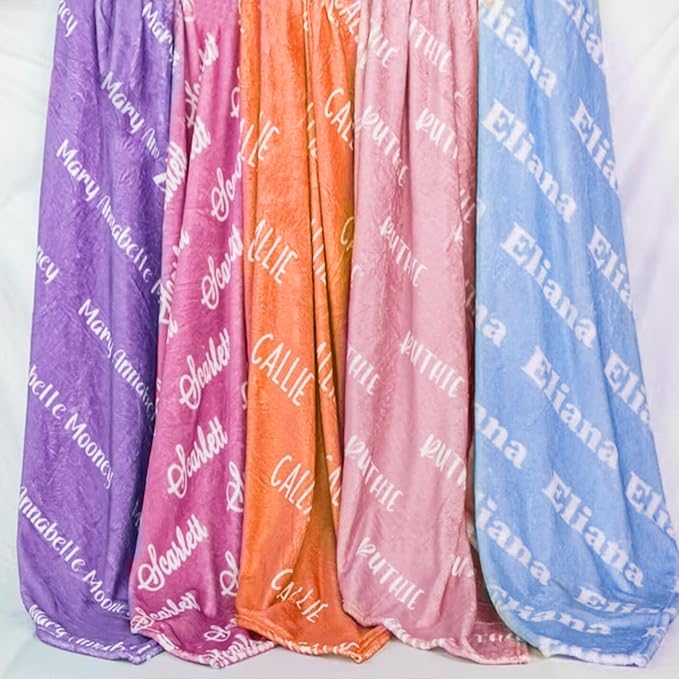 Yofair Ships Next Day, Personalized Blanket Gifts for Teen Girls Custom Blankets with Name Flannel Throw Girls Blanket Customized Gifts for Kids Adult