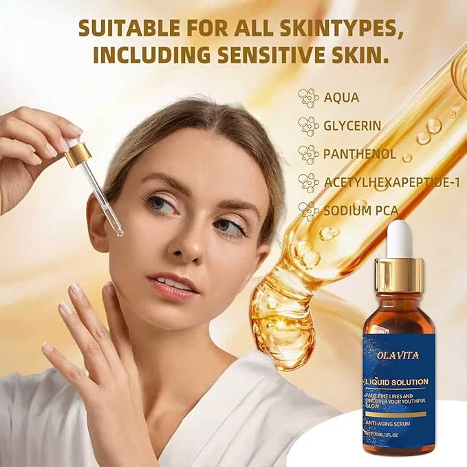 Liquid Solution Anti Aging Serum – New Upgraded Vitamin C Hydrating & Firming Facial Serum with Collagen Support,2Pack