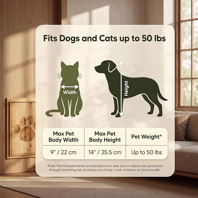 Sliner 16.5 x 12 Inch Large Dog Lockable Door for Pets to 100 lb, Vintage Wooden Doggy Door, Suitable for Interior and Exterior Doors