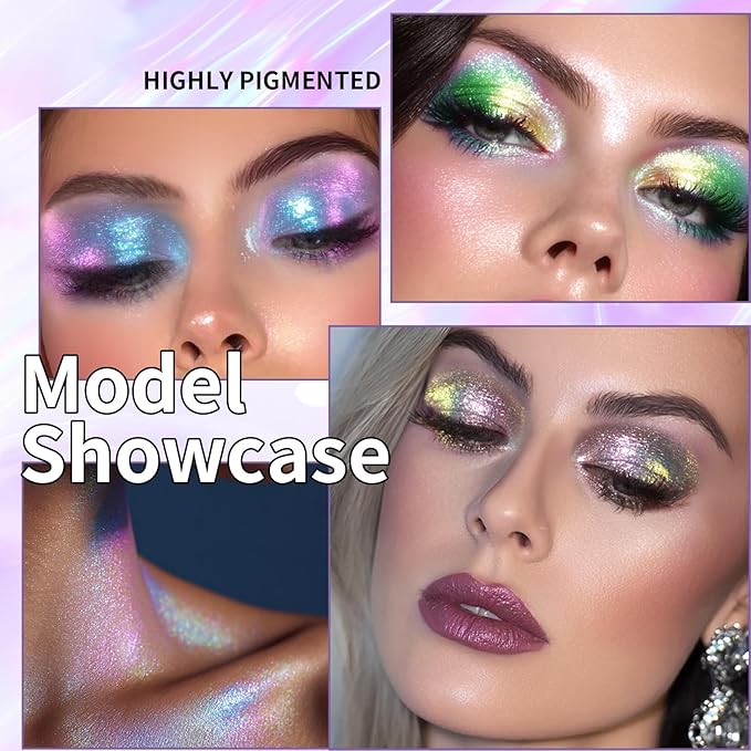 Multichrome Liquid Eyeshadow Set,3 Colors Multi-Dimensional Eye Liner Makeup,High Pigment Waterproof Metallic Eye Shadow,Ultre Fine Tip Glitter Eyeshadow (07 bronzer+08 armor+09 gold)