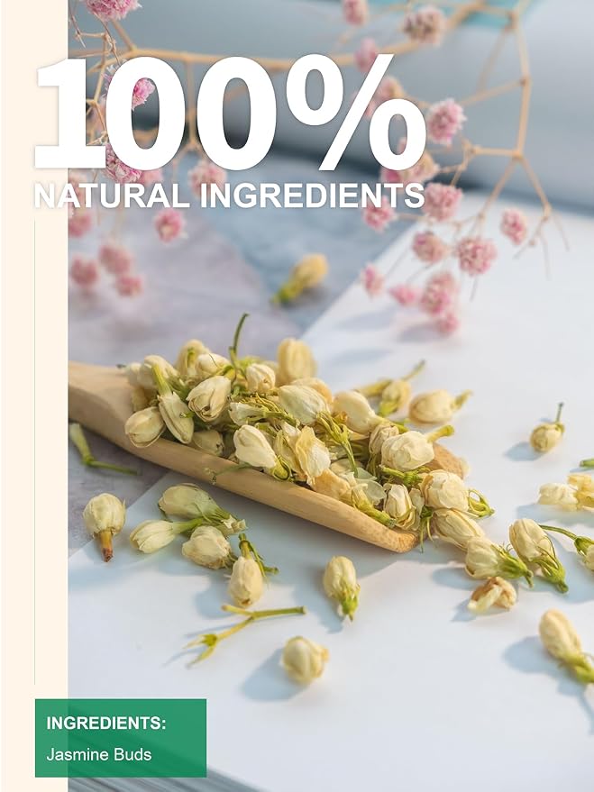 TeeLux Jasmine Tea Loose Leaf, Natural Jasmine Buds, Edible Dried Flowers for Tea, Baking, Caffeine Free, 3.5oz/100g