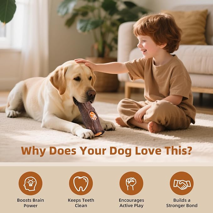2 Pack Dog Toys for Aggressive Chewers Brown