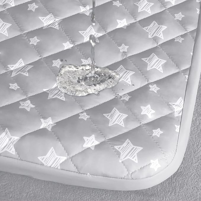 Waterproof Dog Bed Covers Replacement Lovely Grey Star Print, 30x20 Inches | Washable Pet Hair Easy to Remove, Noiseless Quilted Puppy Pet Bed Cover, for Dog/Cat, Cover Only