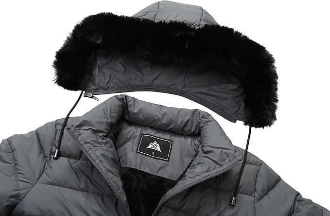 GOLDLADIES Women's Waterproof Long Down Jacket,Warm Winter Hooded Puffer Coat Thickened for Hiking Outdoor