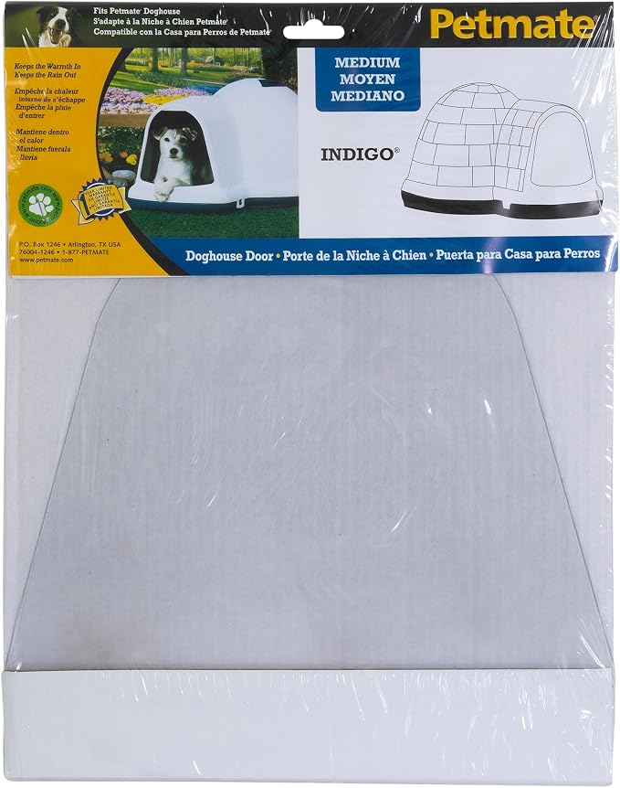 Petmate Indigo Vinyl Doghouse Door, White, for Medium Doghouse