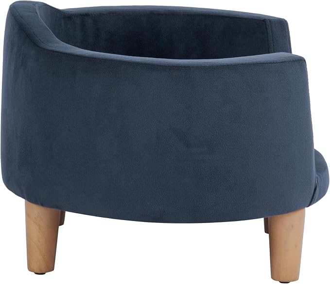 HomePop Curved Upholstered Pet Bed - Blue Velvet