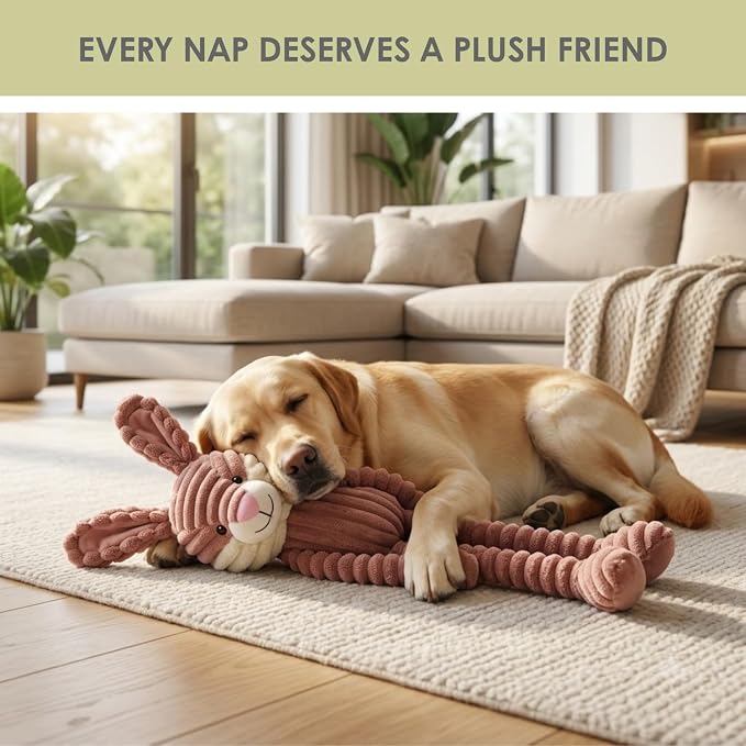 NANDOG My BFF Bramble The Bunny Dog Toy XL, Large Soft Squeaky Toys