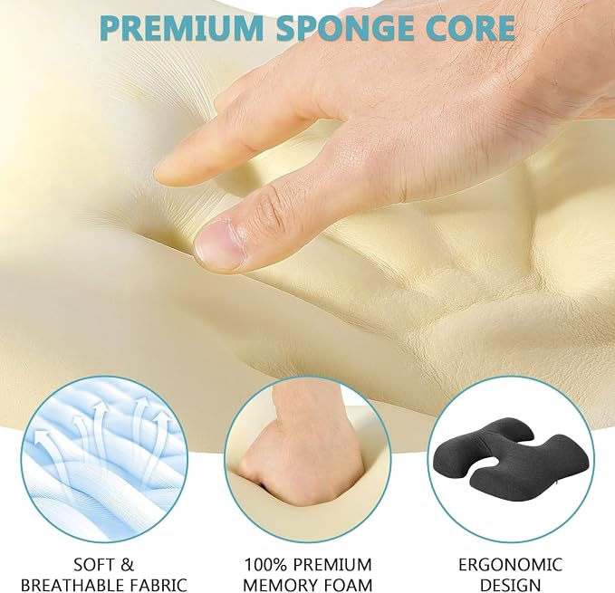 Face Down Massage Pillow for Sleeping | Face Down Pillow with Non-Slip Bottom Home Head Cushion and Chest Cushion for SPA & Sleep (Gray)