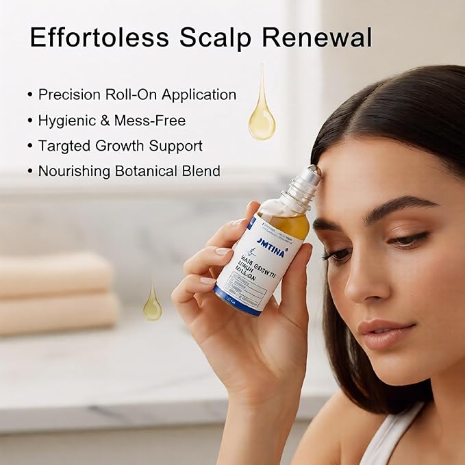 Hair Growth Serum Roll On | 3% Rosemary, 3% Redensyl & 2% AnaGain Complex | + Biotin & Niacinamide | Fast-Absorbing No-Rinse Treatment for Thinning Hair in Women & Men (1 Fl Oz Pack of 1)