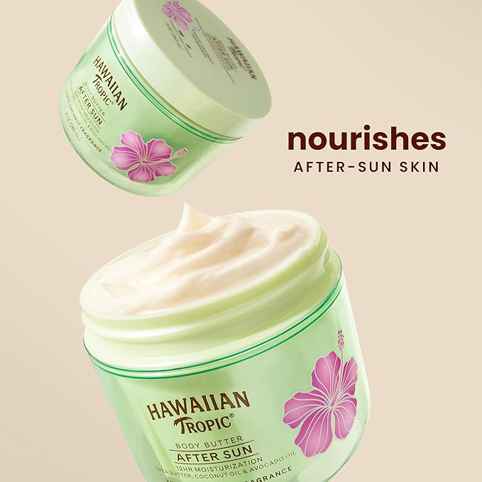 Hawaiian Tropic After Sun Body Butter with Coconut Oil, 8oz, After Sun Lotion, Moisturizing Body Lotion, After Sun Moisturizer, Coconut Body Butter, After Sun Care, After Sun Skin Care, 8oz