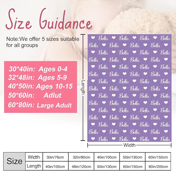 Yofair Ships Next Day, Personalized Blanket Gifts for Teen Girls Custom Blanket with Name Flannel Throw Girls Blankets Customized Daughter Gifts for Kids Adult