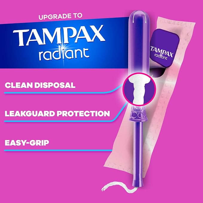 Tampax Pearl Tampons, with LeakGuard Braid, Super Plus Absorbency, Up to 100% Leak and Odor Free Protection, Unscented, 36 Count