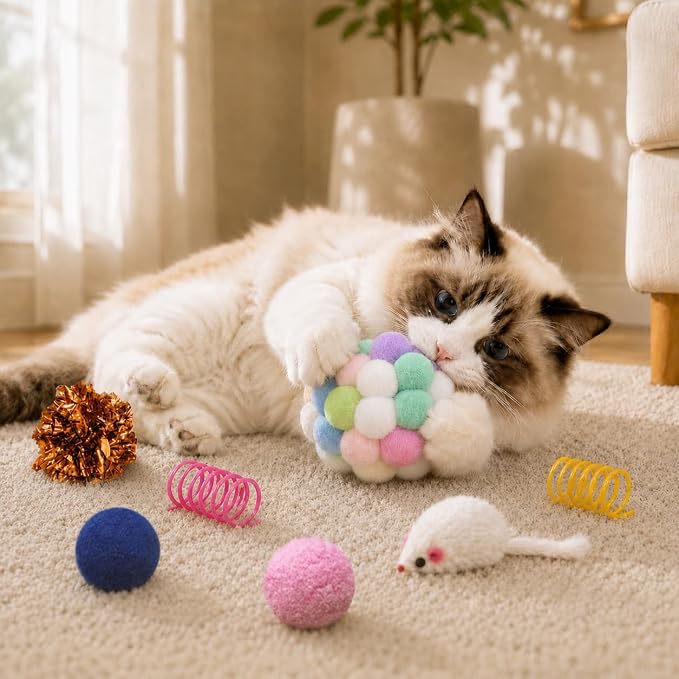 Cat Toys for Indoor Cats, 46 Pack Interactive Cat Toy Set for Kitten
