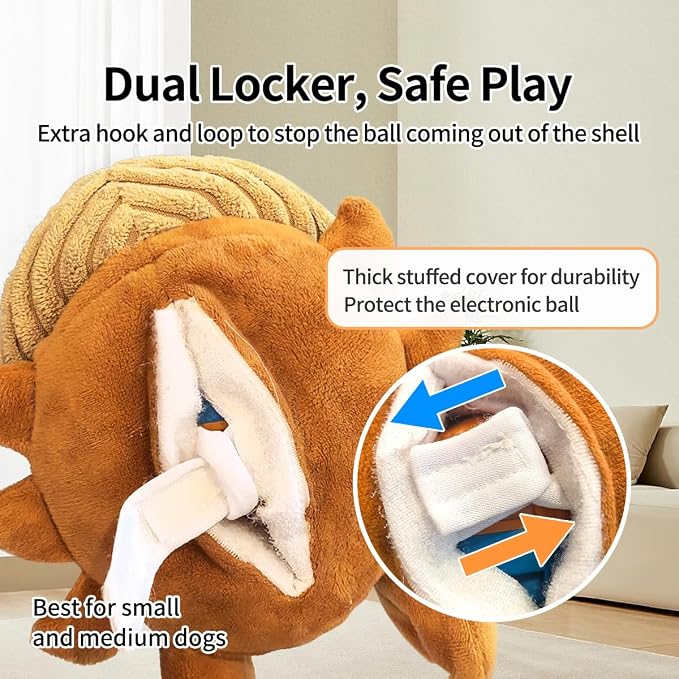 Interactive Dog Toys, Moving Squeaky Plush Dog Toy-Hermit Crab
