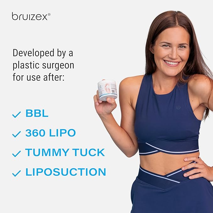 Bruizex Fibrosis Care Cream After Liposuction and BBL Use with Lymphatic Drainage Massage After 360 lipo, Brazilian Butt Lift, Tummy Tuck Works with MLD Body Massager Tools, Faja, lipofoam, 4 Oz