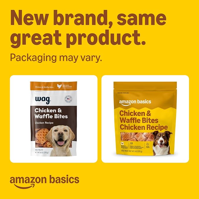 Amazon Basics Dog Treats Chicken and Waffle Bites 6oz (Previously Wag)