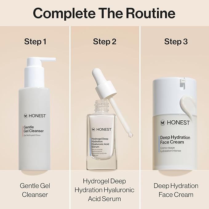 Honest Beauty Deep Hydration Face Cream for Dry Skin, Hydrates and Supports Natural Moisture Barrier, Hypoallergenic, Gentle Sensitive, 1.7 fl oz