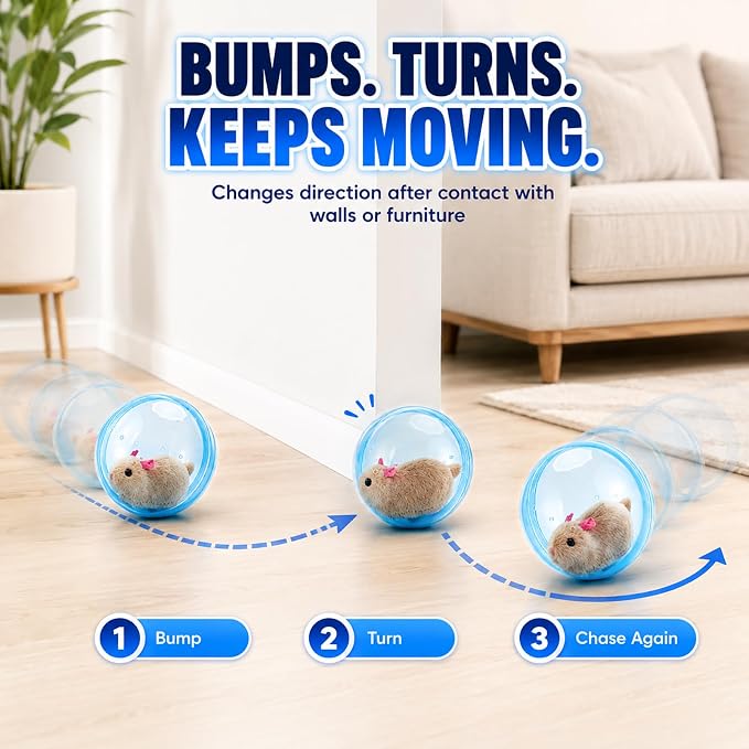 Cat Toys Interactive Smart Ball Automatic Rolling Rush Giant Hamster Moving Indoor Stimulation Wiggly Electronic Bored Adult Self Play Fun Motion Mouse Dog Small Kitten Accessories