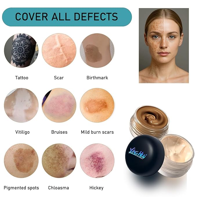 Tattoo Cover Up Makeup Waterproof,Makeup Cover Up,Leg,Body,Waterproof No transfer,Coverage Perfector (Combination pack)