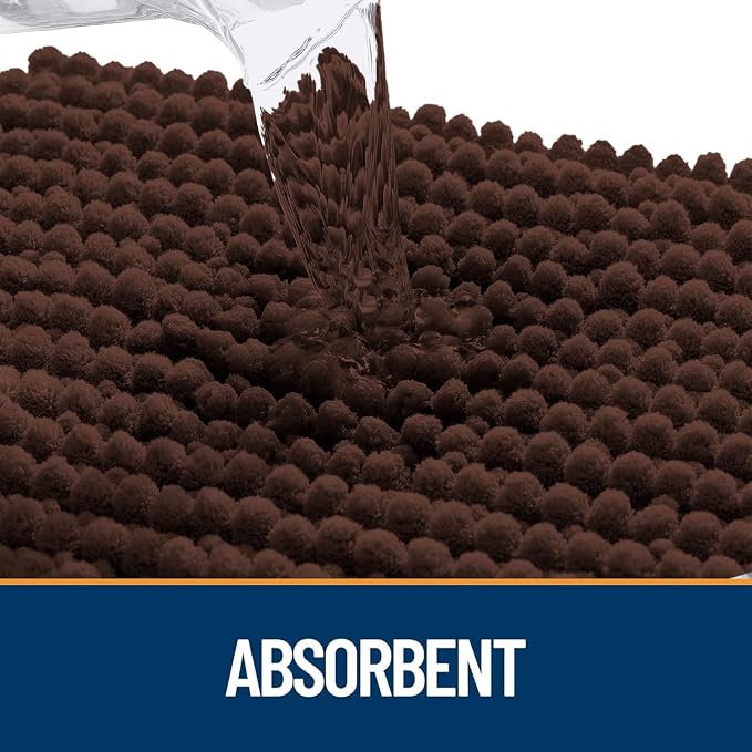 OLANLY Dog Door Mat for Muddy Paws 70x24, Extra Absorbent Chenille Mud Mat | Brown, Absorbs Moisture and Dirt, Non-Slip Machine Washable Doormat, Quick-Drying Indoor Entryway Floor Mat for Dogs