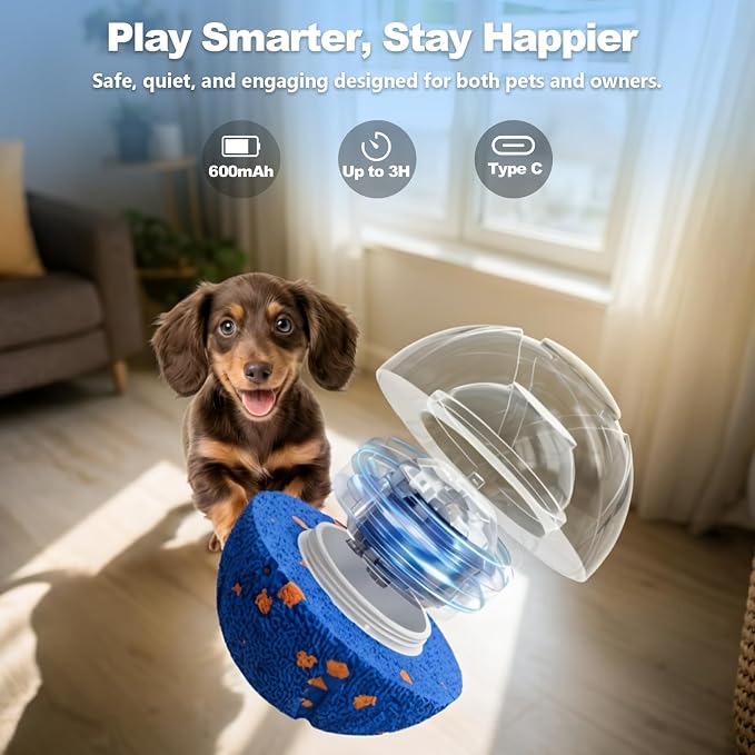 Interactive Dog Toys, 3.2 Inch Smart Dog Ball