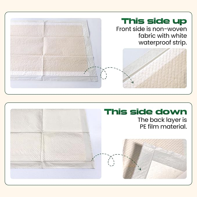 Bamboo Small Puppy Pads Pee Pads for Dogs 22"x22" 30 Count | Training Pads Deodorizing Leakproof Quick Drying Dog Pee Pads Super Absorbent Disposable Puppies